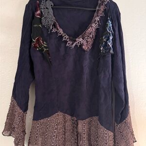 Elegant Purple Lace Women's Top